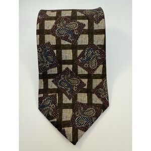 Zianetti Italian Silk Collection Men's Tie Extra Long (63) Made In USA Brown